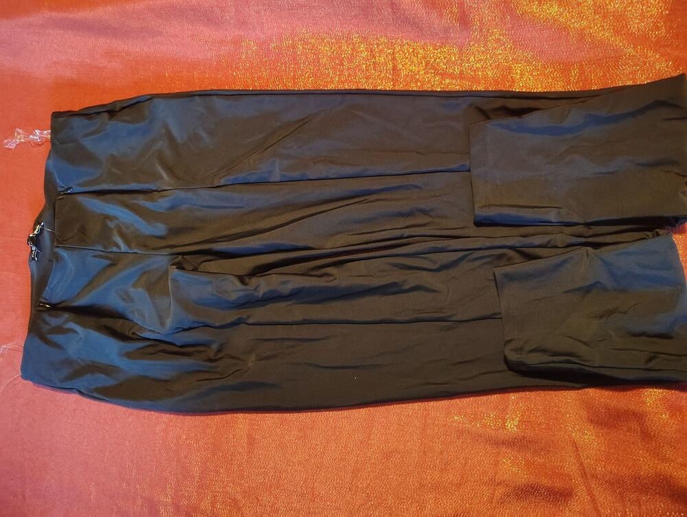 Fashion Nova Pants Womens M Black Wide Leg Pleated Palazzo Matching Set 2 of 2